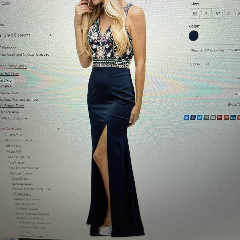 Dancing Queen Navy blue prom dress